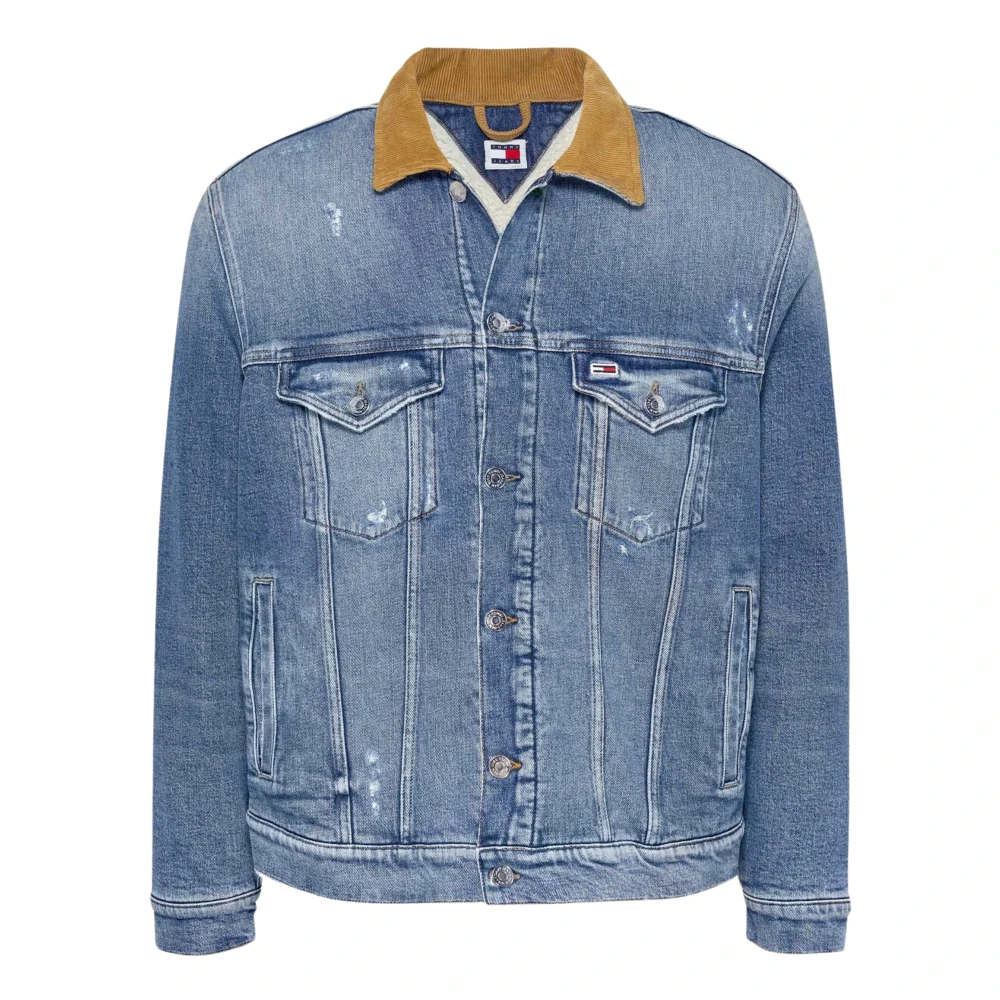 Tommy Hilfiger Denim Jassen met Contrast Kraag Blue Heren