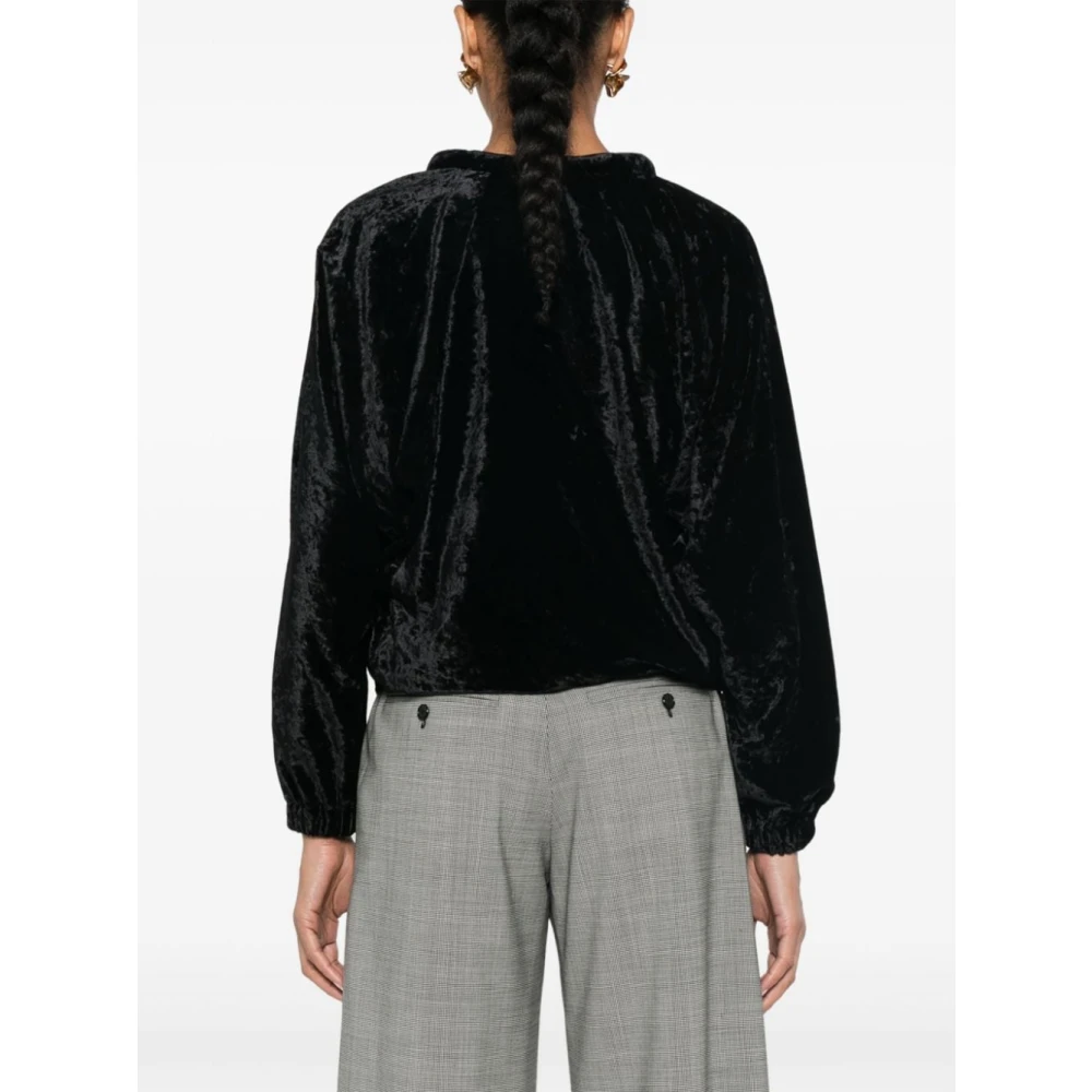 Isabel marant Fluweel Zwart Top Chic Stijl Black Dames