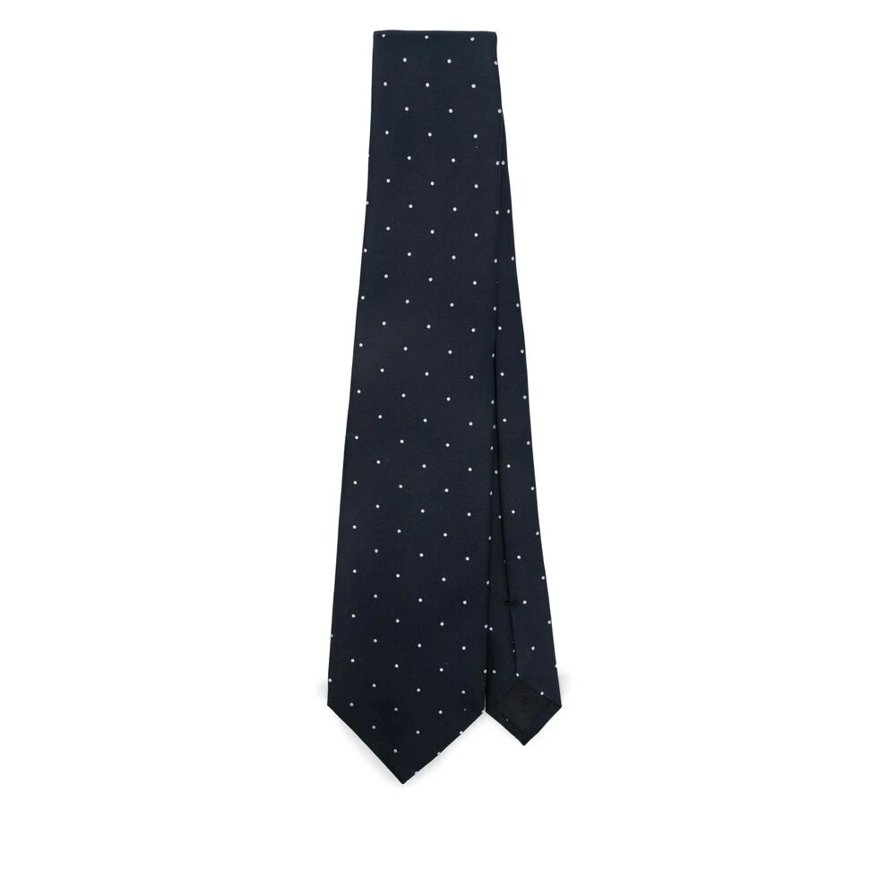 Tom Ford Navy Blue Polka Dot Stropdas Blue Heren