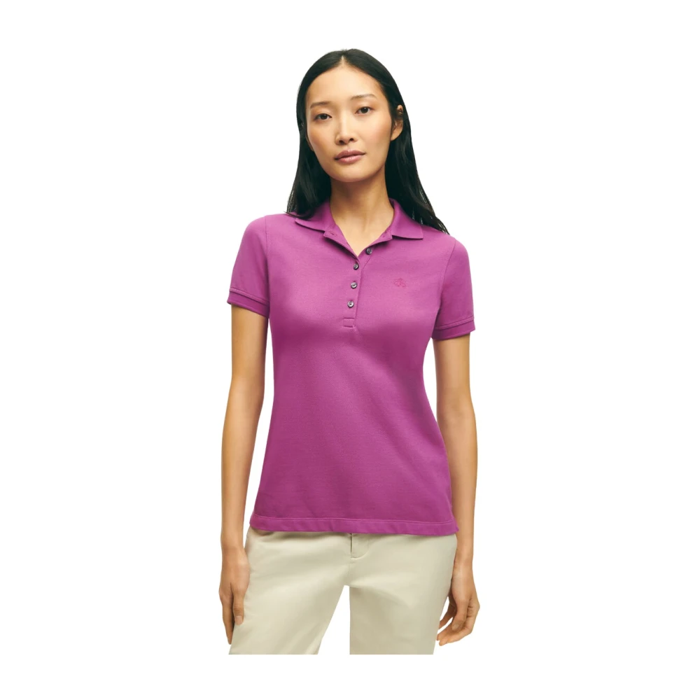 Brooks Brothers Pique Polotröja i Supima-bomull med stretch Purple, Dam