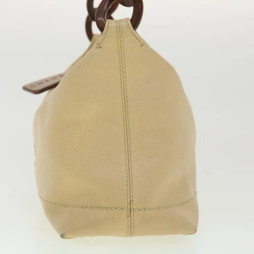 Chanel Vintage Pre-owned Leather chanel-bags Beige Dames