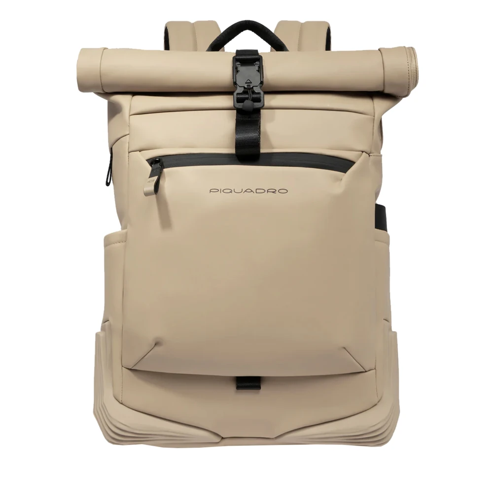 Piquadro Stijlvolle Rugzak voor Dagelijks Gebruik Beige Unisex