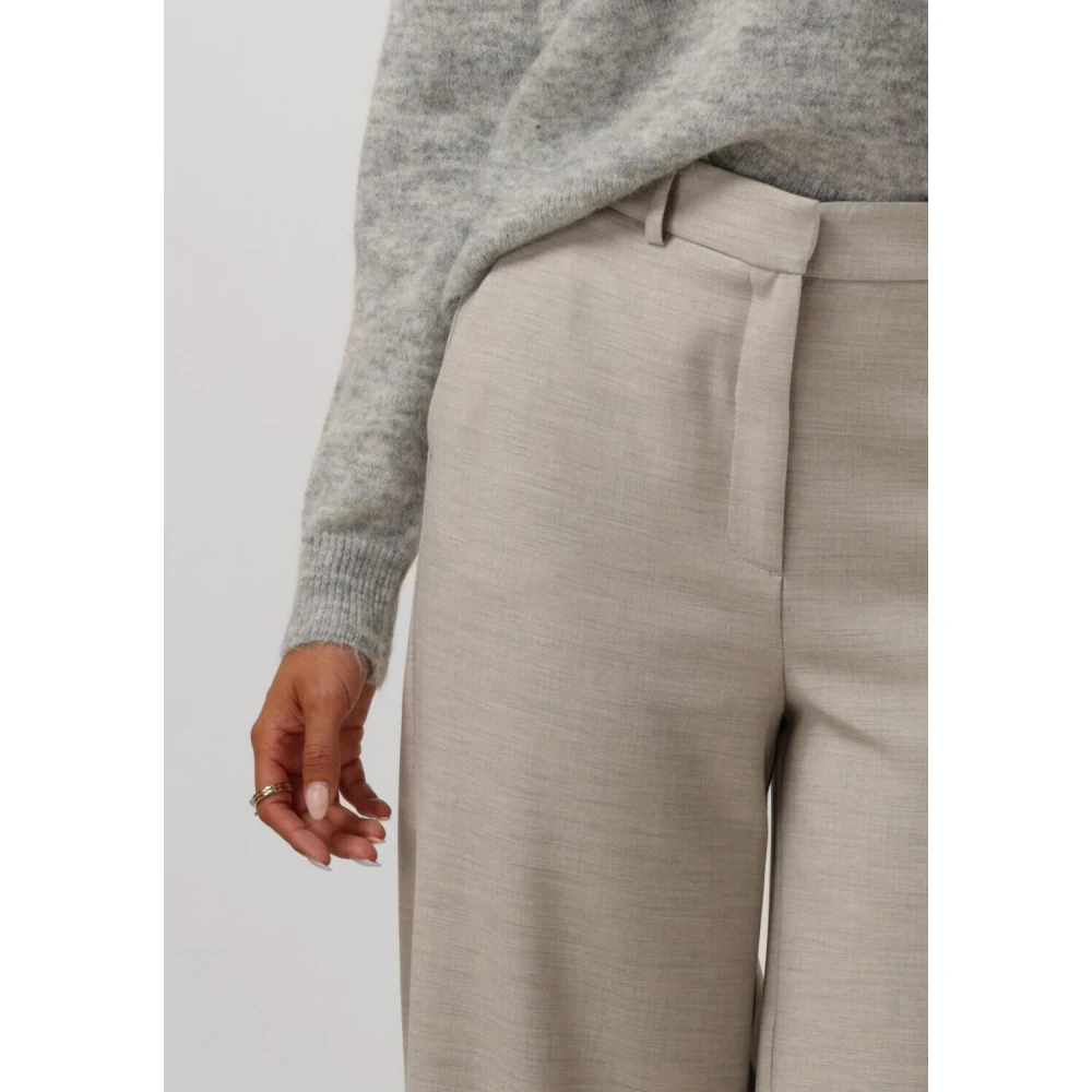 Selected Femme Wijde Pijp Elegante Crème Pantalon Beige Dames