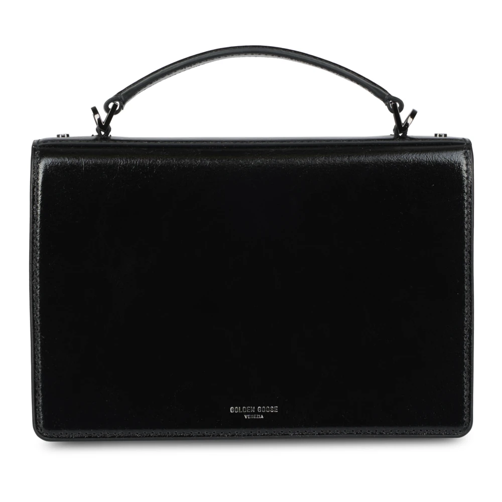 Golden Goose Glanzende Golvende Leren Venezia Tas Black Dames