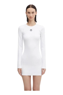 Moon Logo Ribbed Jersey Mini Klänning