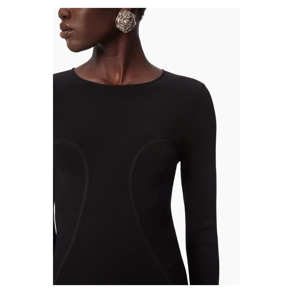 Nina Ricci Zwarte aansluitende longsleeve top Black Dames