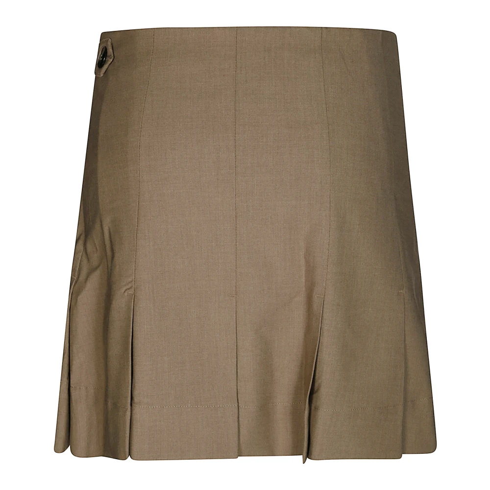 Ganni Drapey Melange Mini Rok Beige Dames