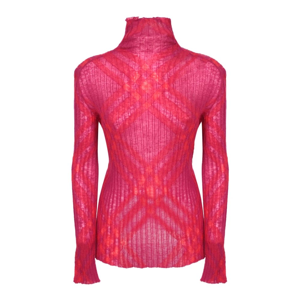 Burberry Women's Red Turtlenecks, M, Mohair Blend Pullover