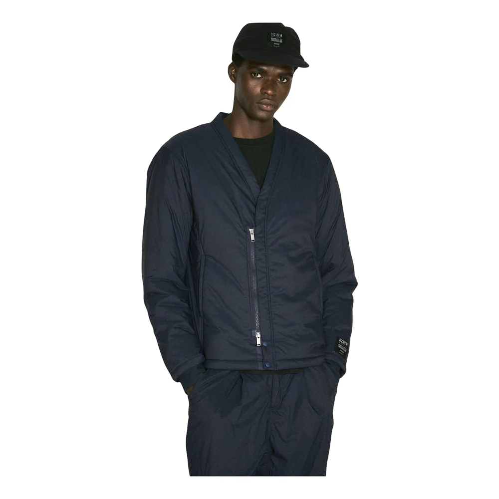 Undercover Gewatteerde V-hals Blouson Jas Blue Heren