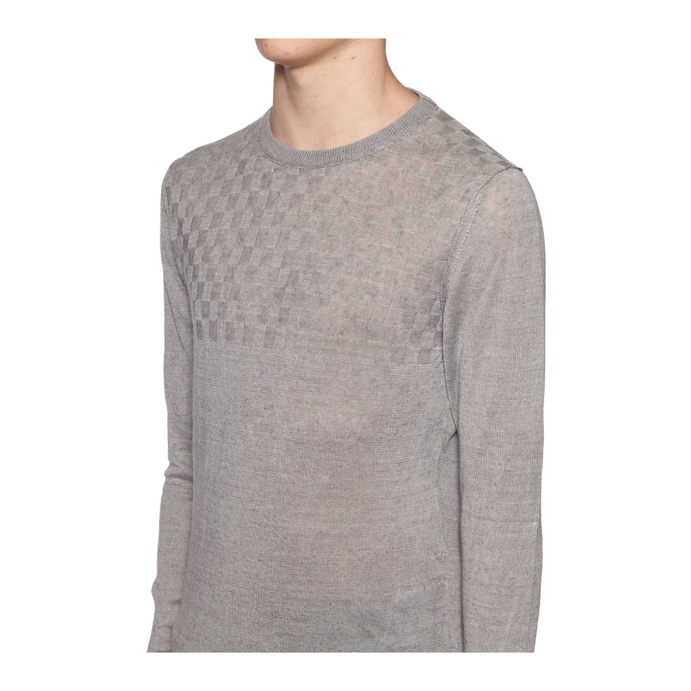 Daniele Alessandrini Linnen Crew Neck T-shirt Gray Heren