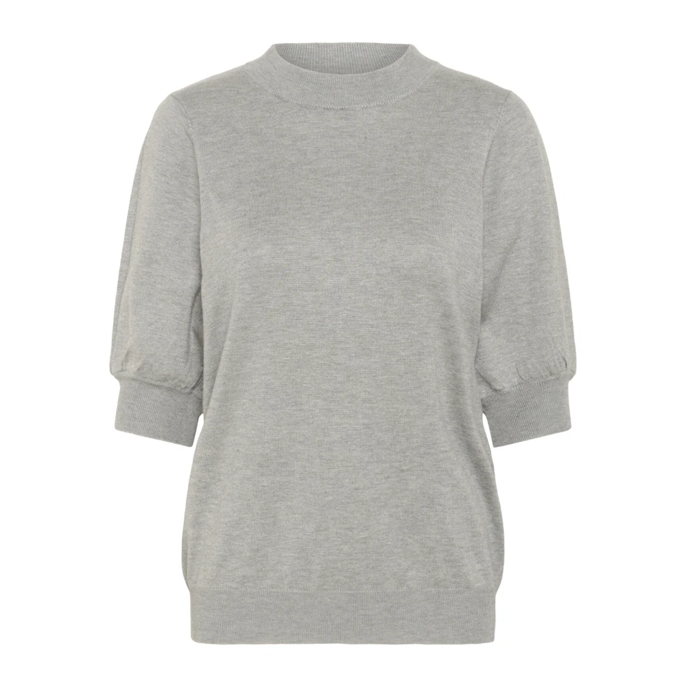 Kaffe Vrouwelijke Plooi Trui Grijs Melange Gray Dames