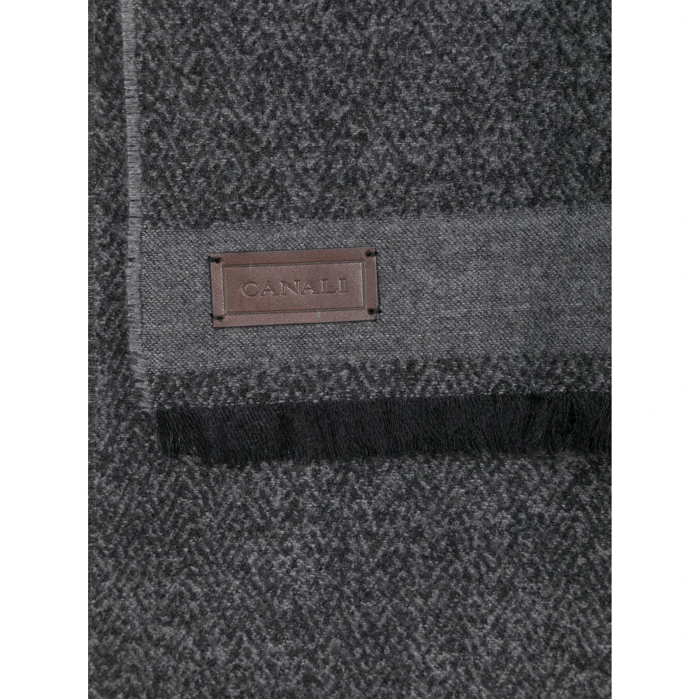 Canali Luxe Wol Zijde Sjaal Gemaakt in Italië Gray Heren