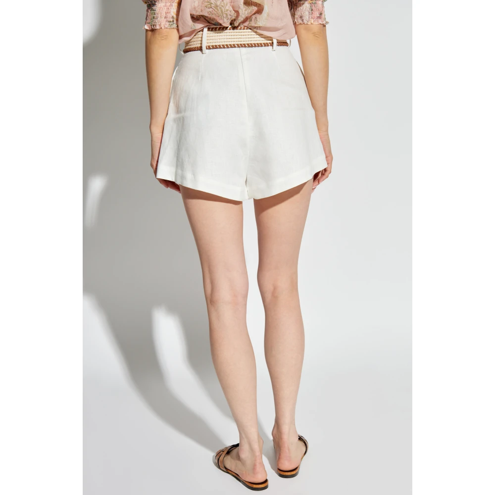 Zimmermann Shorts met riem Beige Dames