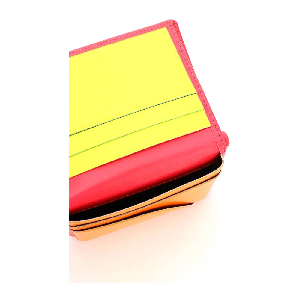 Comme des Garçons Super Fluo Kleine Bifold Portemonnee Pink Heren