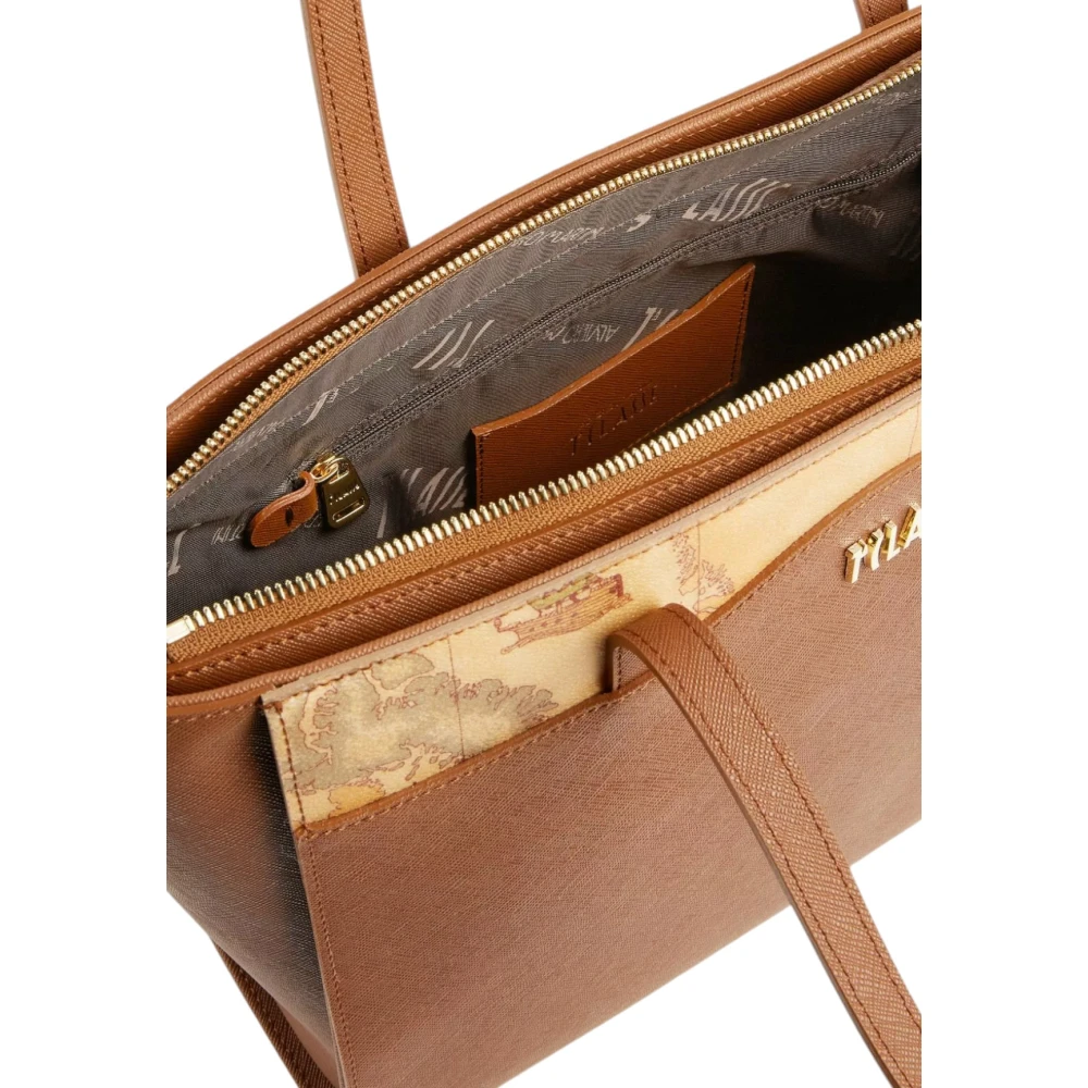 Alviero Martini 1a Classe Stad Shopping Media Tas in Castagna Brown Dames