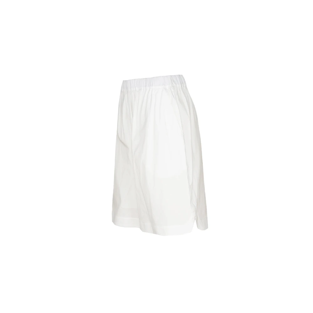 Max Mara Witte katoenen strandshorts elastische taille White Dames