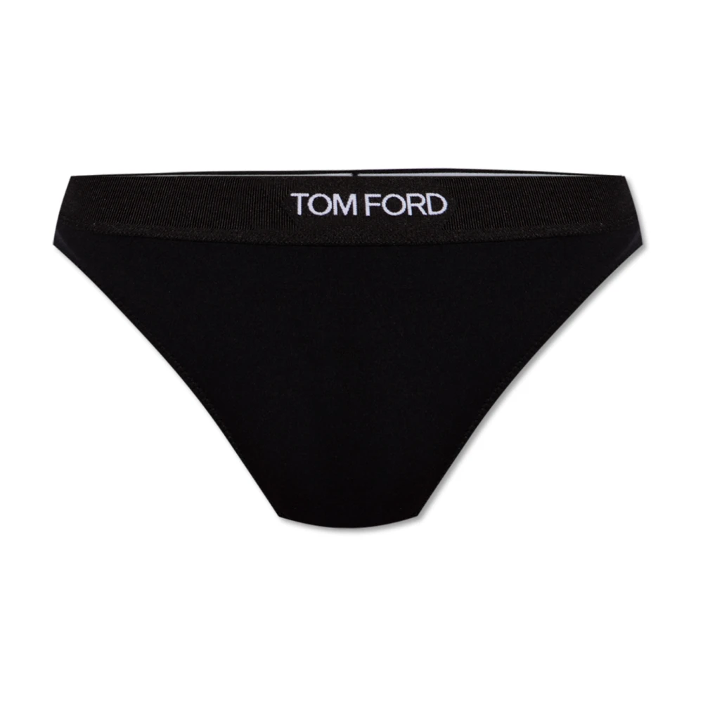 Tom Ford Zwarte String Ondergoed met Logo Black Dames