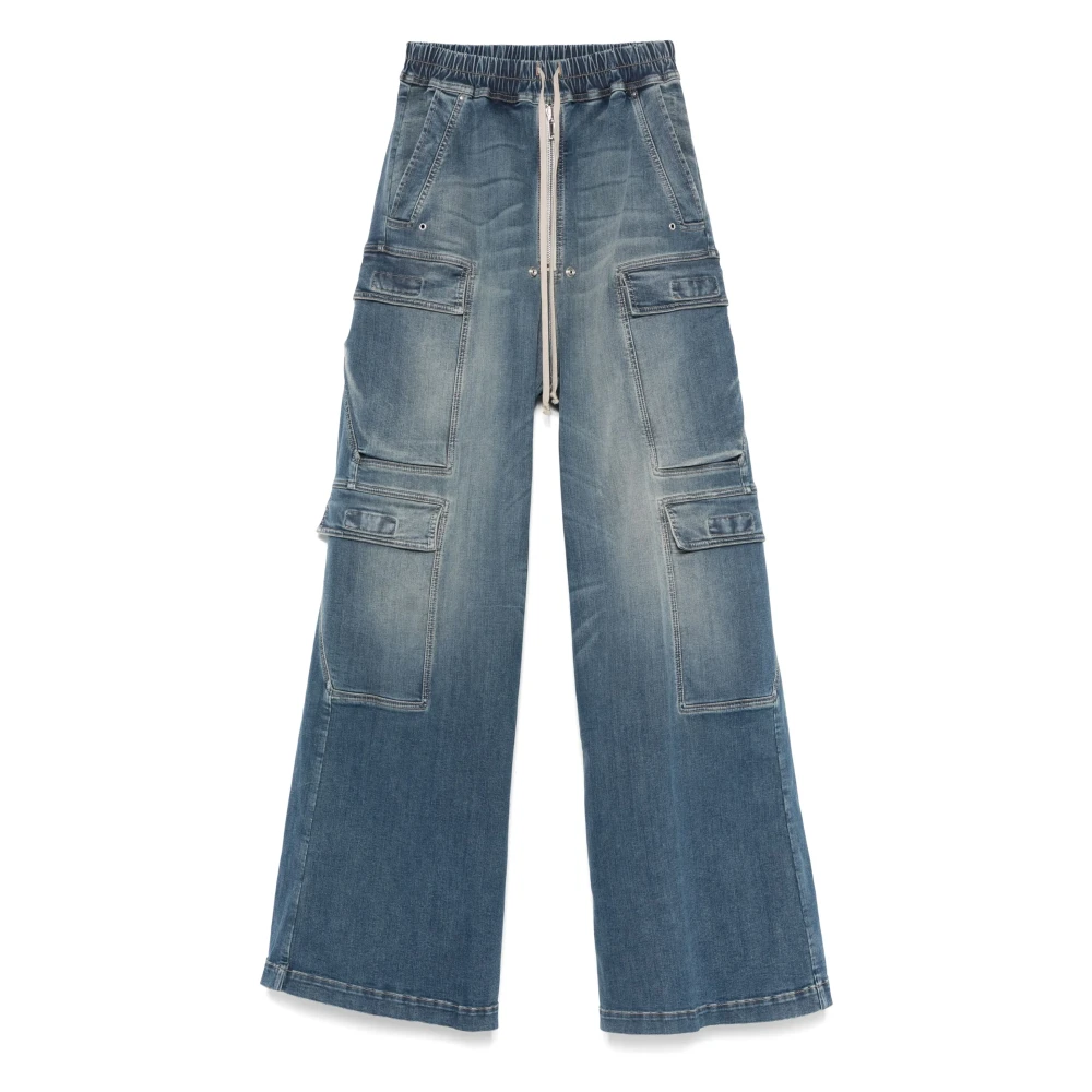Rick Owens Cargo Jeans met Trekkoord in de Taille Blue Dames