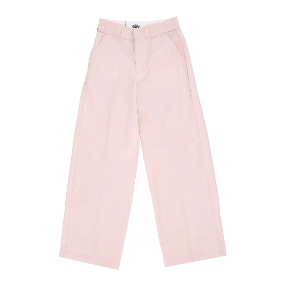 Dickies Gestructureerde Stof Lange Broek Peach Whip Pink Dames