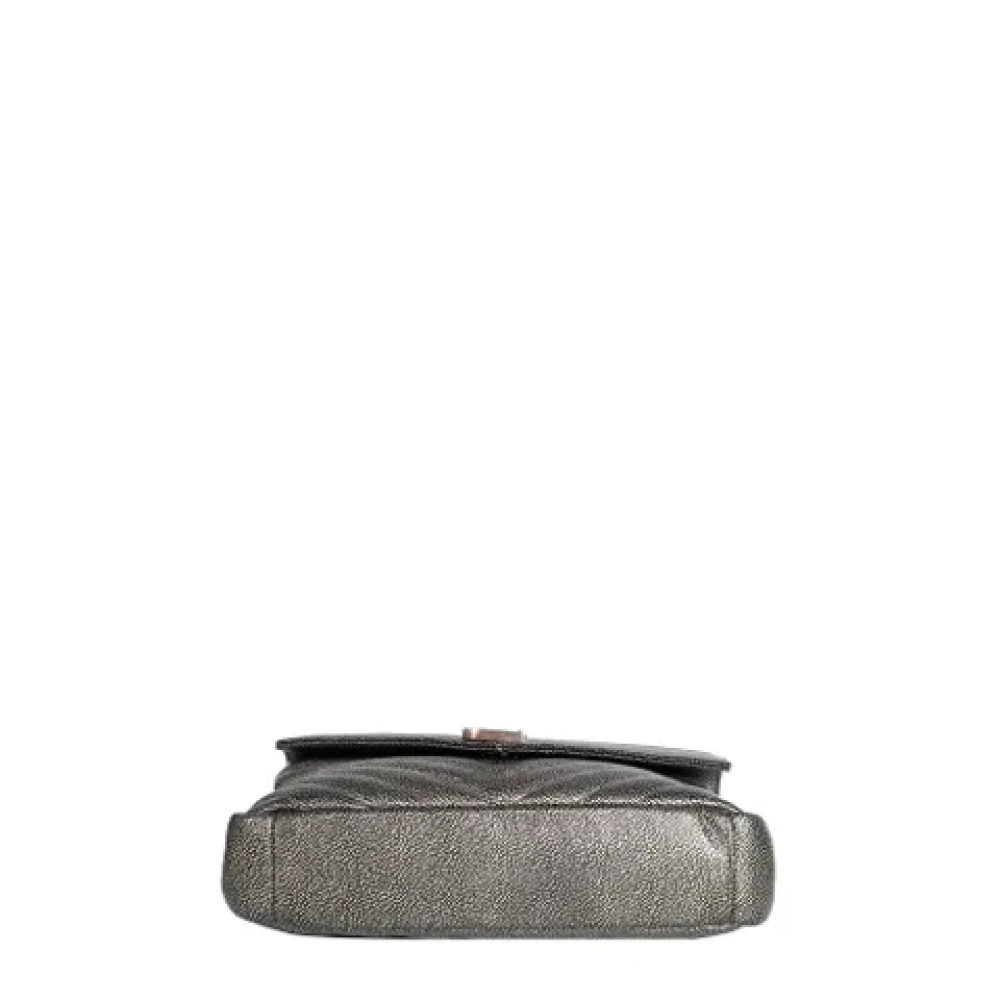 Yves Saint Laurent Vintage Pre-owned Leather handbags Gray Dames