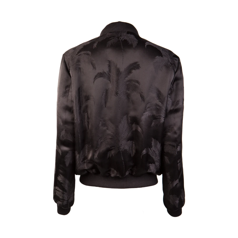 Saint Laurent Zwarte Bomberjack met Palmprint Black Heren