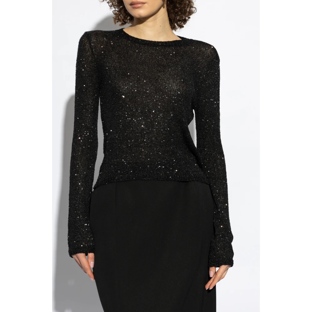 Balenciaga Top met lovertjesrand Black Dames