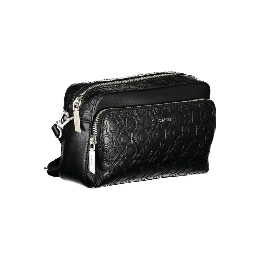 Calvin Klein Zwarte Polyester Schoudertas met Rits Black Dames