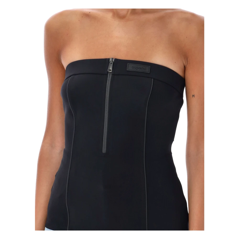 Coperni Zwart Open Rug Bustier Topwear Black Dames