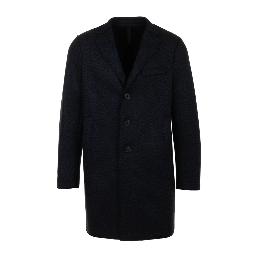Harris Wharf London Blauwe Herringbone Jassen Blue Heren