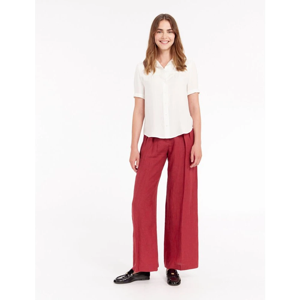 Ines De La Fressange Paris Ecru blouse met korte mouwen en pofmouwen White Dames