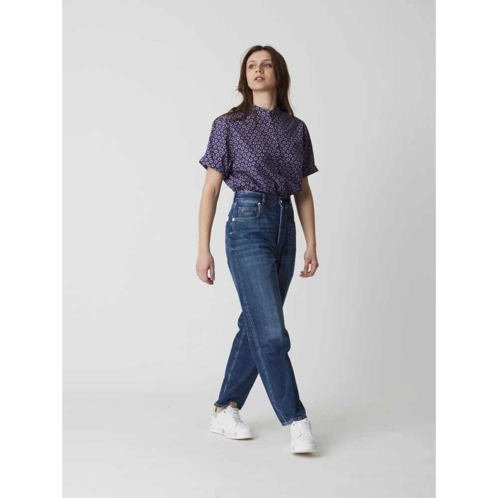 Nine In The Morning Hoge Taille Straight Leg Jeans Blue Dames