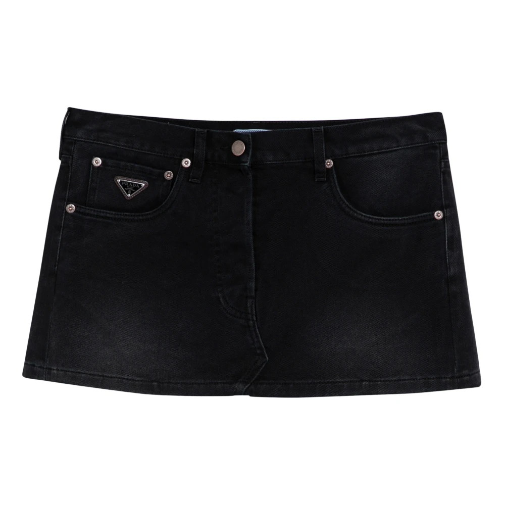 Prada Mini Rok Black Dames