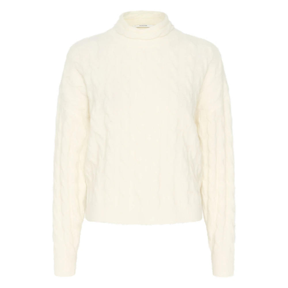 Offwhite Cable High Neck Sweater