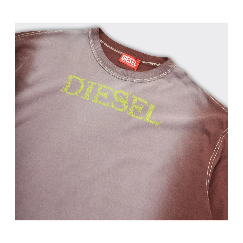 Diesel Double Layer T-Shirt Chocolade Multicolor Heren