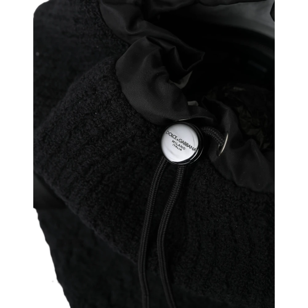 Dolce & Gabbana Zwart Zilver Wol Tricot Rugzak Mannen Black Heren