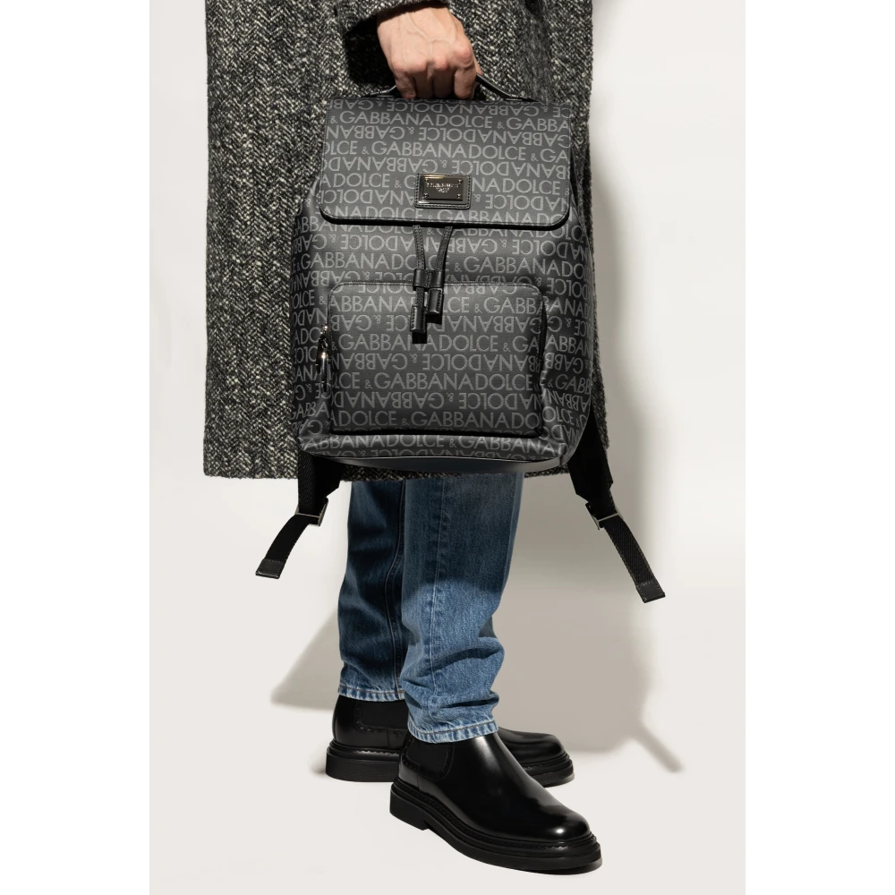 Dolce & Gabbana Rugzak met monogram Black Heren