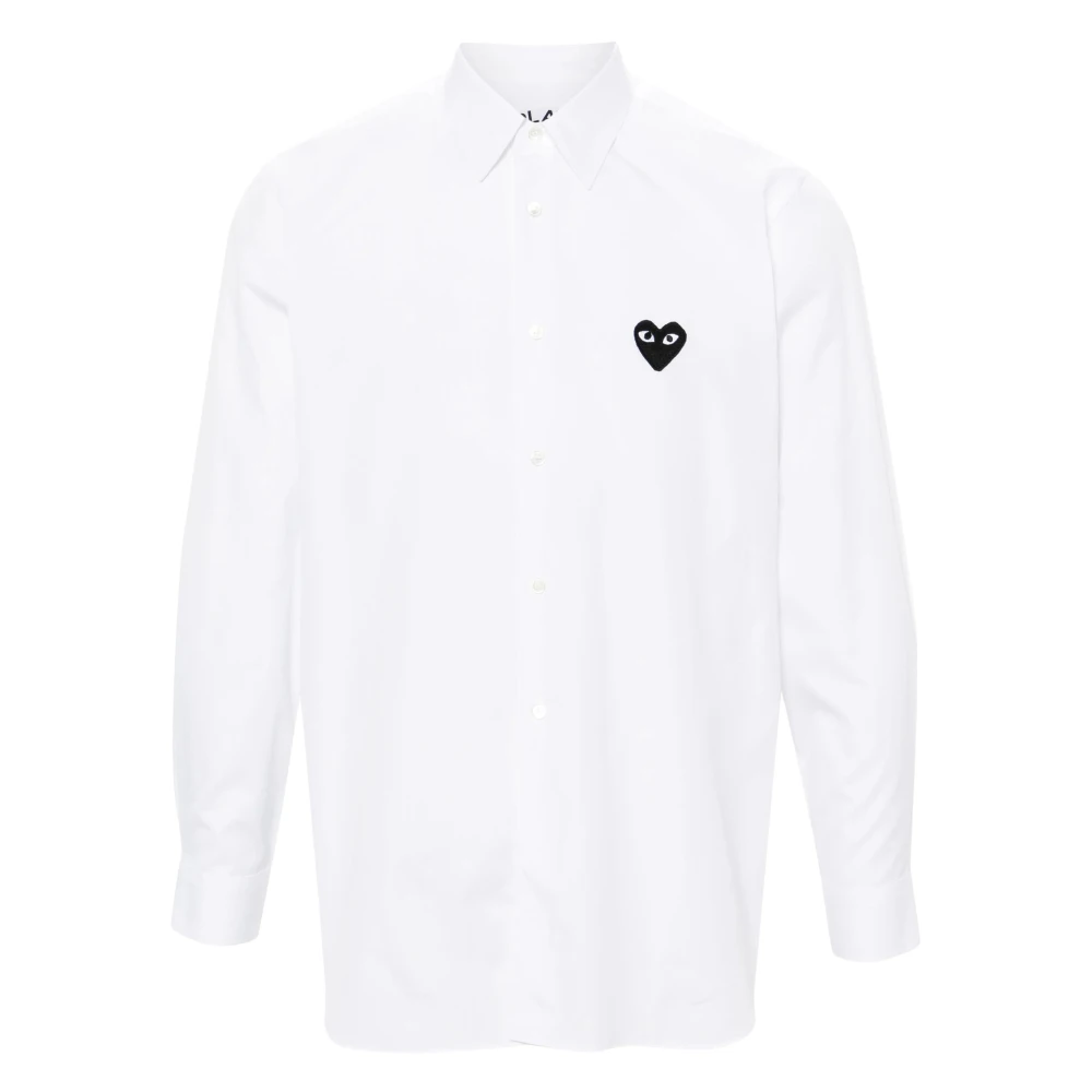 Comme des Garçons Play Witte shirts met rood embleem White