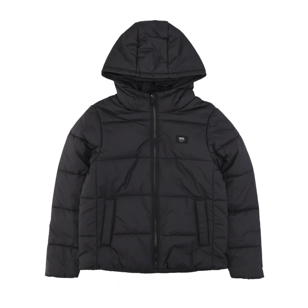 Vans Boys Black Winter Jackets, S, Puffer Jacket With Hood
