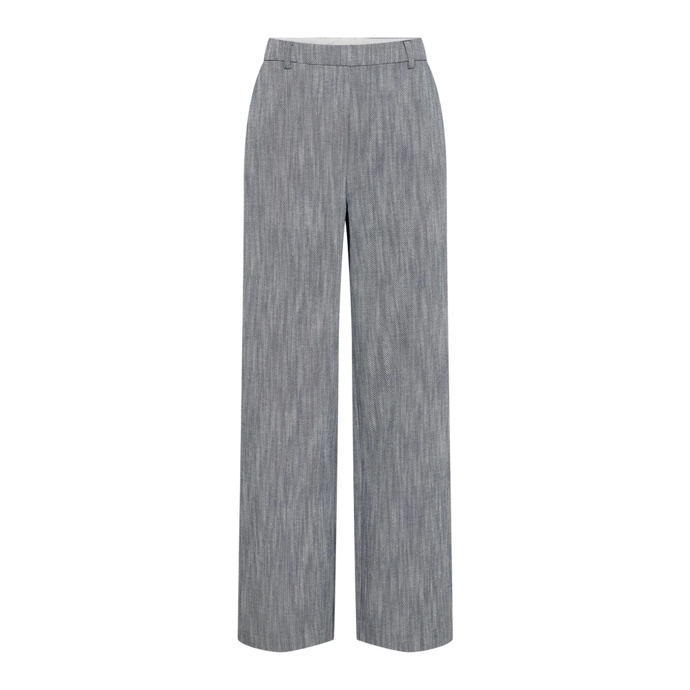 Part Two Navy Structure Wijde Pijp Broek Gray Dames