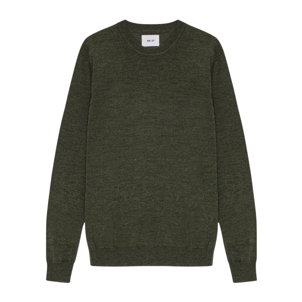 Nn07 Wollen Crewneck Sweater Donkerleger Green Heren
