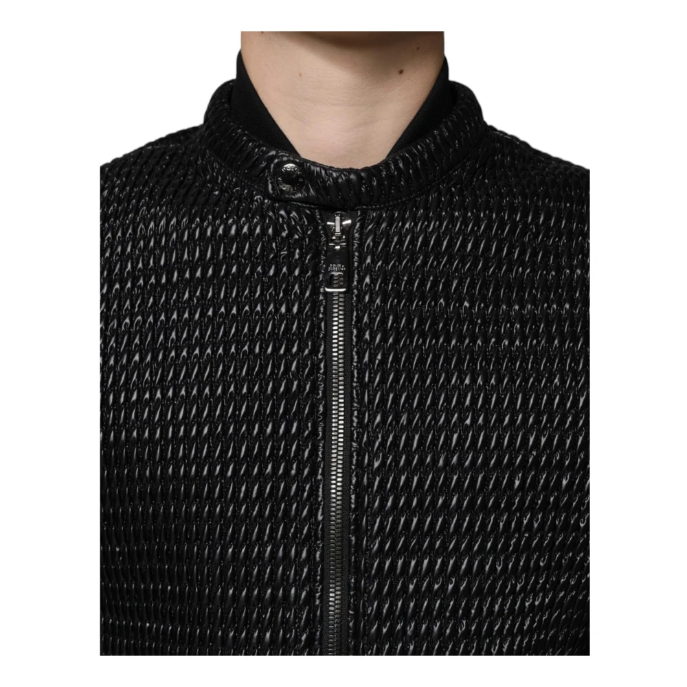 Dolce & Gabbana Zwarte Bomberjack met Logodetails Black Heren