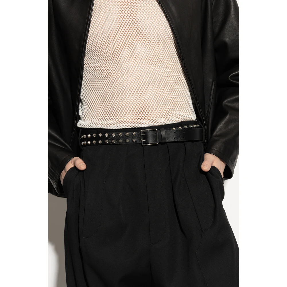 Dsquared2 Leren riem met studs Black Heren
