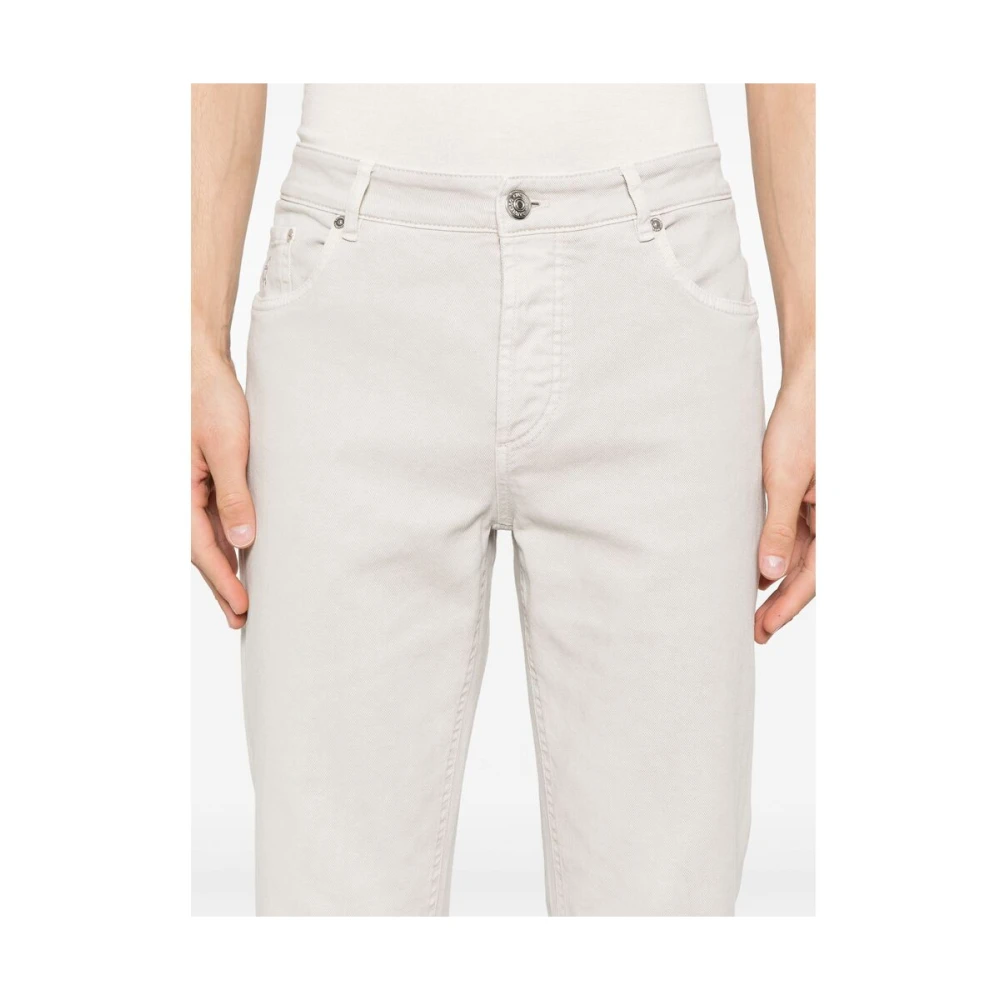 BRUNELLO CUCINELLI Beige Jeans met knoopsluiting en zakken Beige Heren