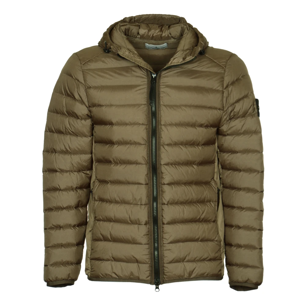 Stone Island Bruine Hoodie Jas voor Mannen Brown Heren