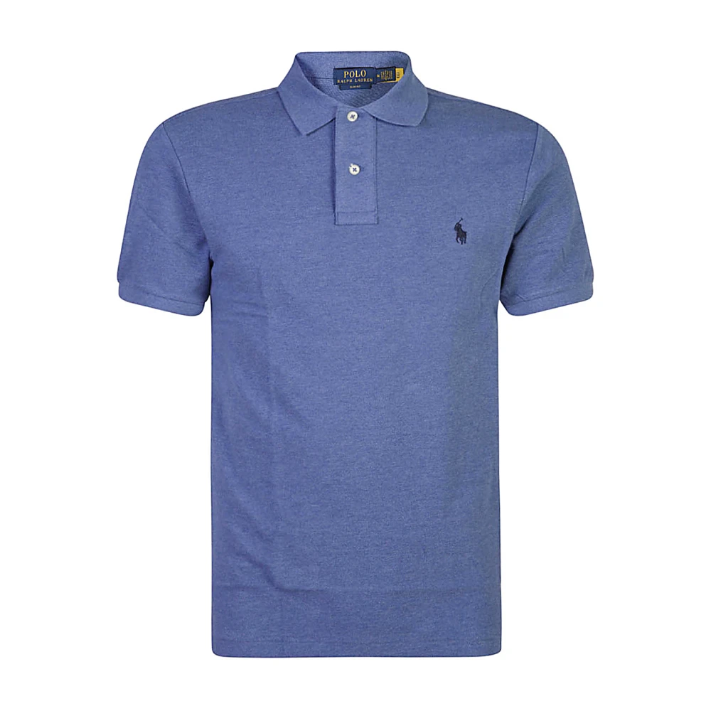 Polo Ralph Lauren Blauwe Polo T-shirt Custom Slim-Fit Blue Heren