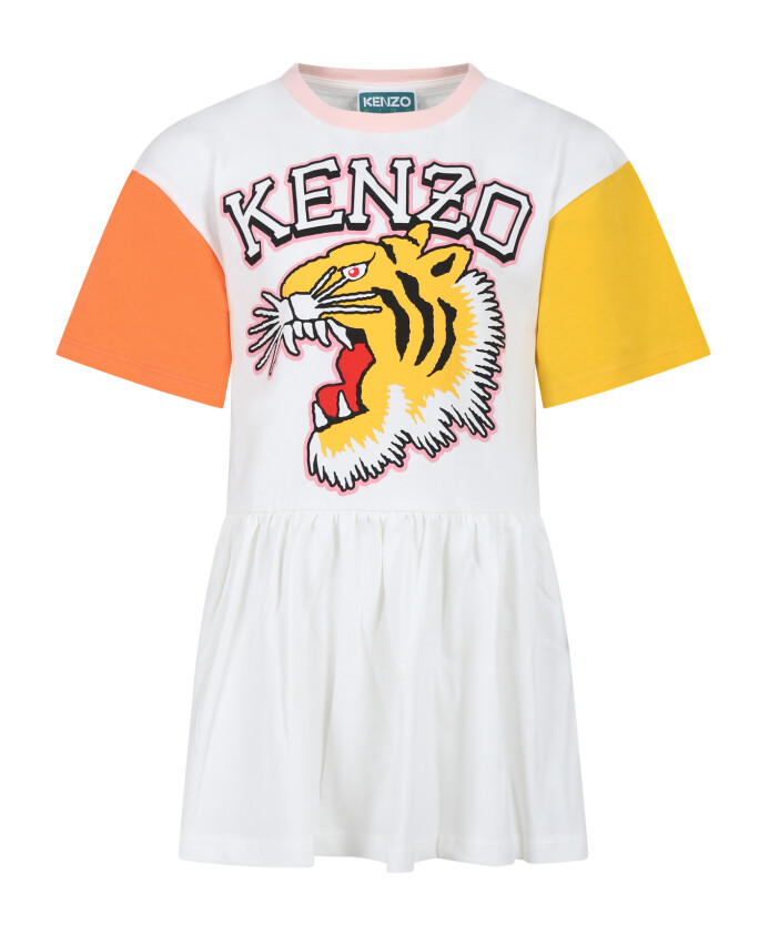 robe-blanche-en-coton-a-manches-courtes-avec-tigre