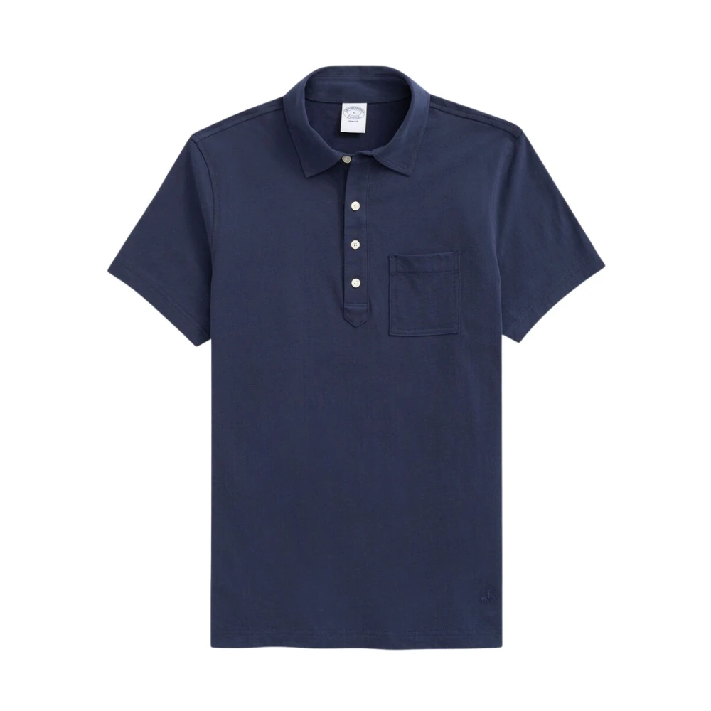 Brooks Brothers Navy Katoenen Jersey Vintage Polo Blue Heren