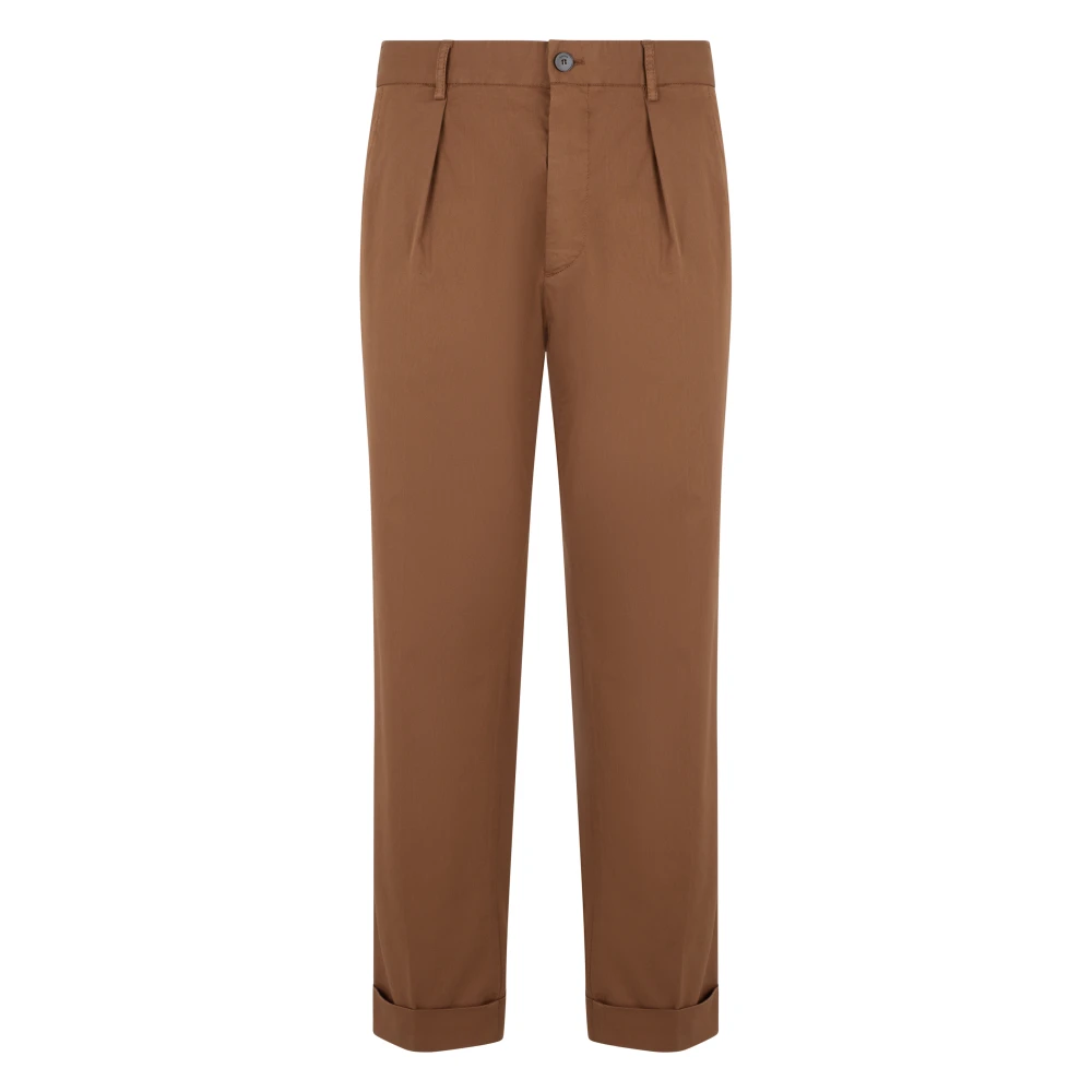 Slowear Men's Brown Austin Straight Leg Chinos - Cropped Trousers - L - Trousers