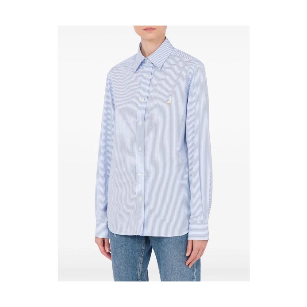 Moschino Baby Blauwe Button-Up Overhemd Blue Dames