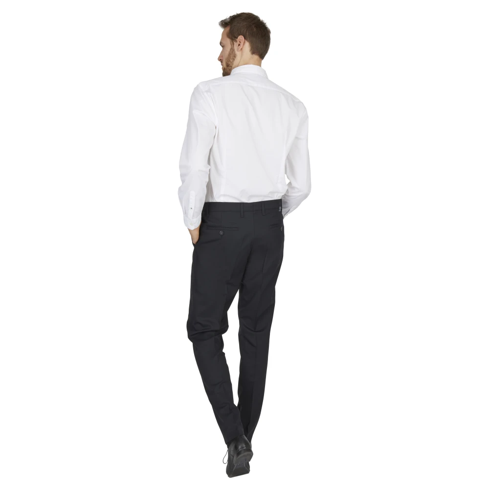 club of comfort Comfortabele platte voorkant wollen stretchbroek Black Dames